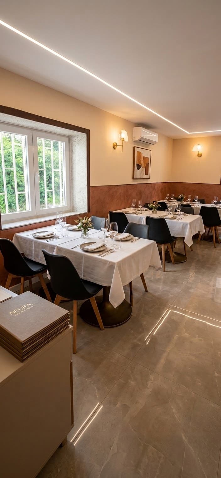 Comedor de Neura con las mesas puestas